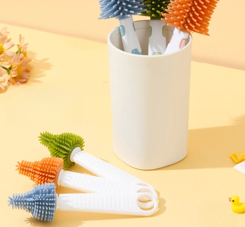 Set de 2 Brosses Biberon en Silicone Doux – Rotation 360°
