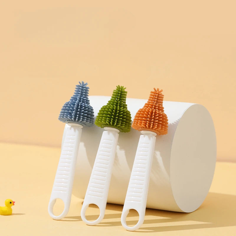 Set de 2 Brosses Biberon en Silicone Doux – Rotation 360°