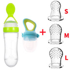 Safe Baby Spoon Bottle and Fruit Feeder Kit Baby Feeding Bottle Toddler Fresh Vegetable Fruit Pacifier Toddler Feeding Supplies
