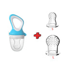 5 in 1 Baby Fruit Feeder with Nipple Set Baby Silicone Mesh Bag Pacifier Fruit and Vegetable Feeder Nursing Toddler Teething Toy