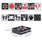 Baby Cloth Book High Contrast Baby Toys 0M+ Newborn Crib Toys Black and White Animal Sensory Cloth Books Montessori Toys