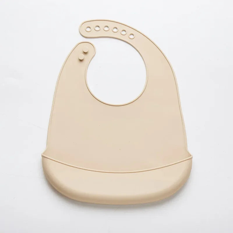 Bavoir Bébé en Silicone Imperméable & Réglable – Sans BPA