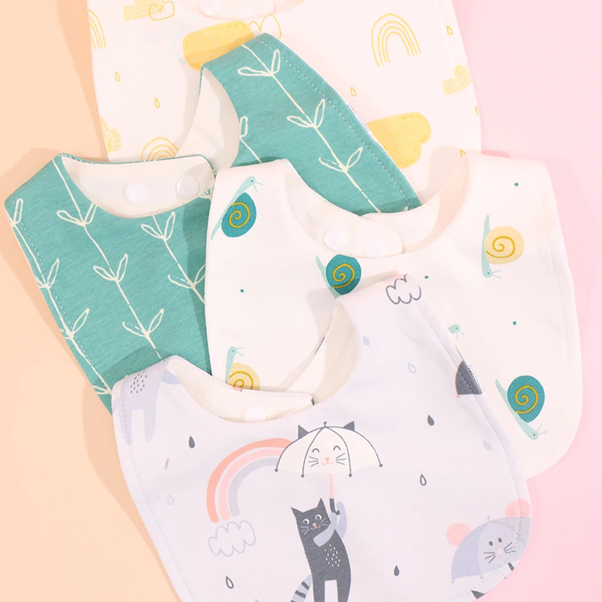 Lot de 4 bavoirs coton