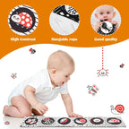 Soft Baby Books 3D Touch Feel High Contrast Cloth Book Sensory Early Learning Stroller Toys for Infant Toddler Gifts 0-12 Months
