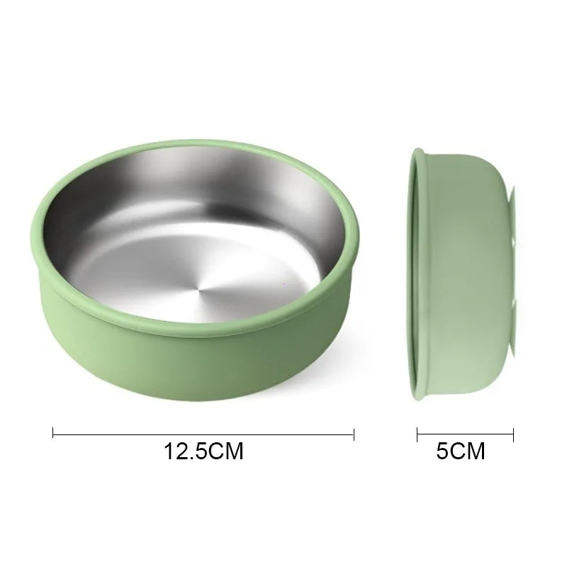 Bol Ventouse Silicone En Inox Détachable – Repas Bébé
