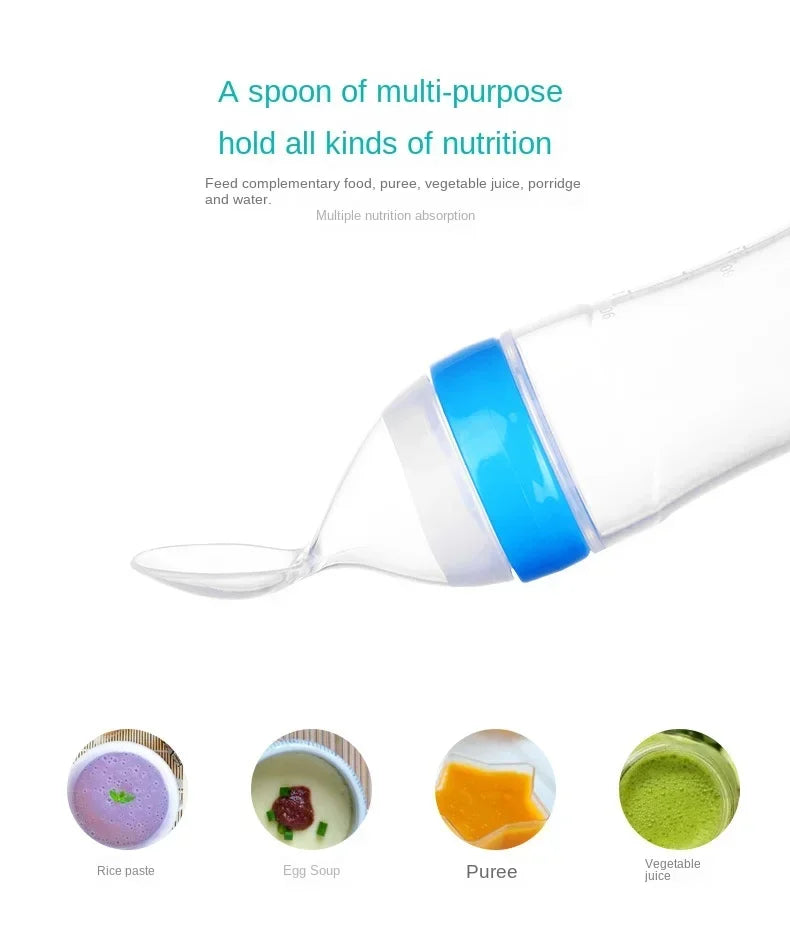 Safe Baby Spoon Bottle and Fruit Feeder Kit Baby Feeding Bottle Toddler Fresh Vegetable Fruit Pacifier Toddler Feeding Supplies