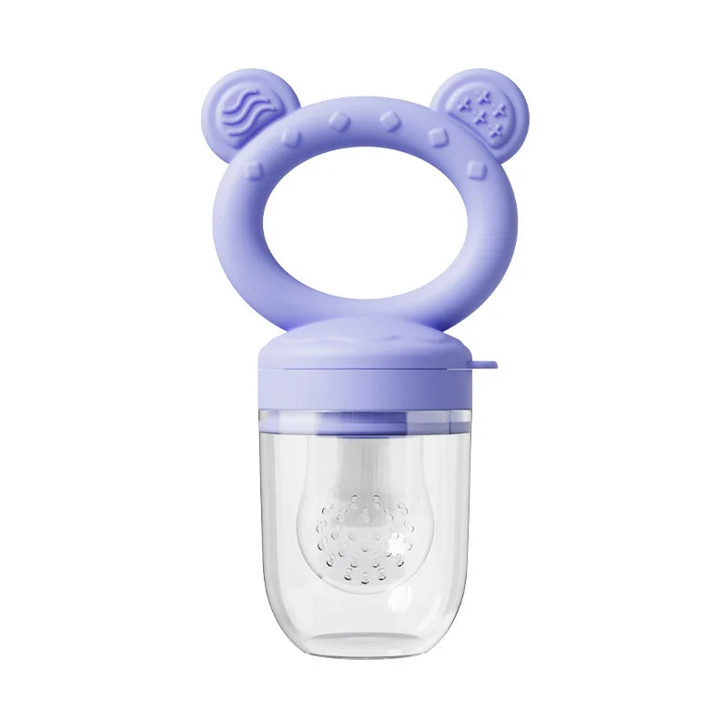 Baby Fruit Food Feeder & Mini Freezer Nibble Tray with Lid Breastmilk Popsicle Molds Silicone Infant Self Feeding Food Pacifier
