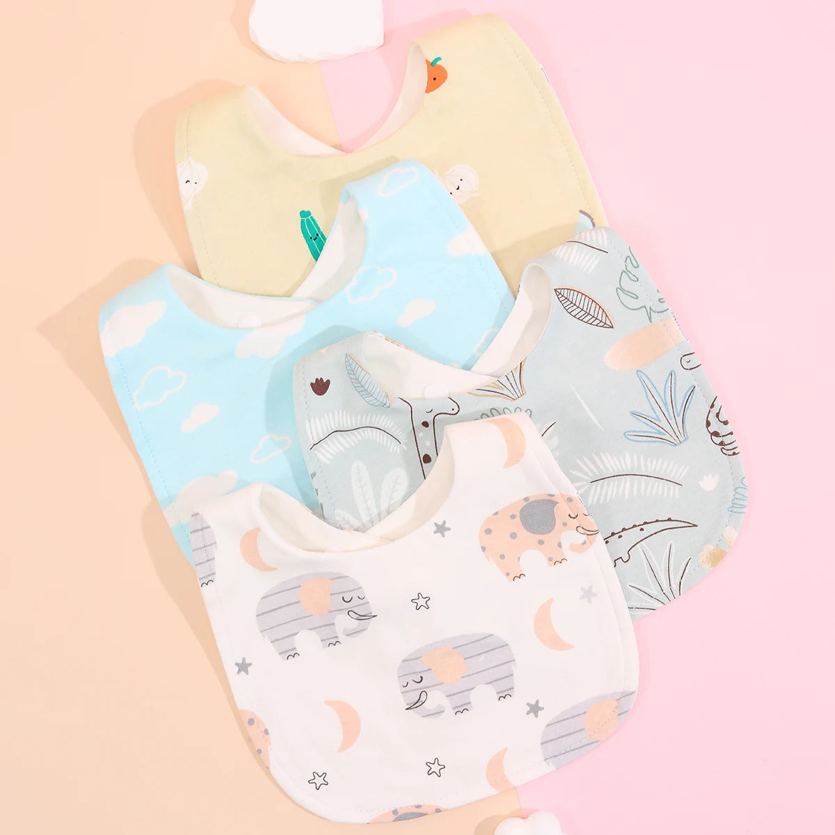 Lot de 4 bavoirs coton
