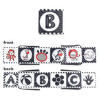 Baby Cloth Book High Contrast Baby Toys 0M+ Newborn Crib Toys Black and White Animal Sensory Cloth Books Montessori Toys