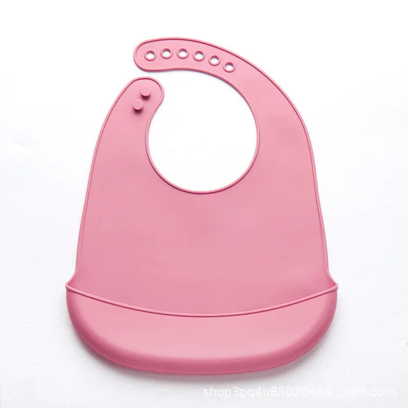 Bavoir Bébé en Silicone Imperméable & Réglable – Sans BPA
