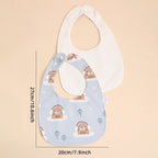Lot de 4 bavoirs coton