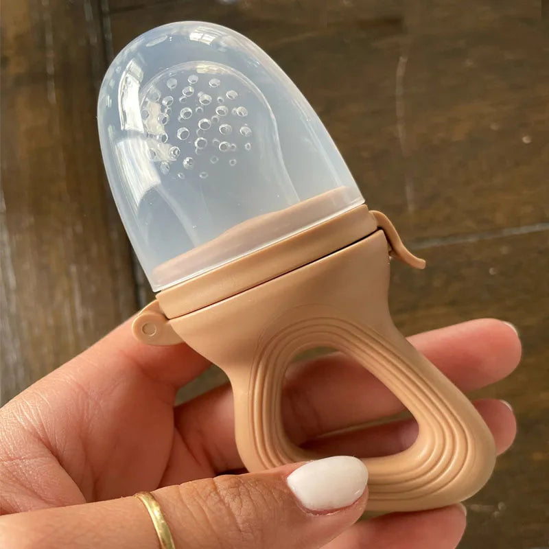 5 in 1 Baby Fruit Feeder with Nipple Set Baby Silicone Mesh Bag Pacifier Fruit and Vegetable Feeder Nursing Toddler Teething Toy