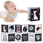 Baby Cloth Book High Contrast Baby Toys 0M+ Newborn Crib Toys Black and White Animal Sensory Cloth Books Montessori Toys