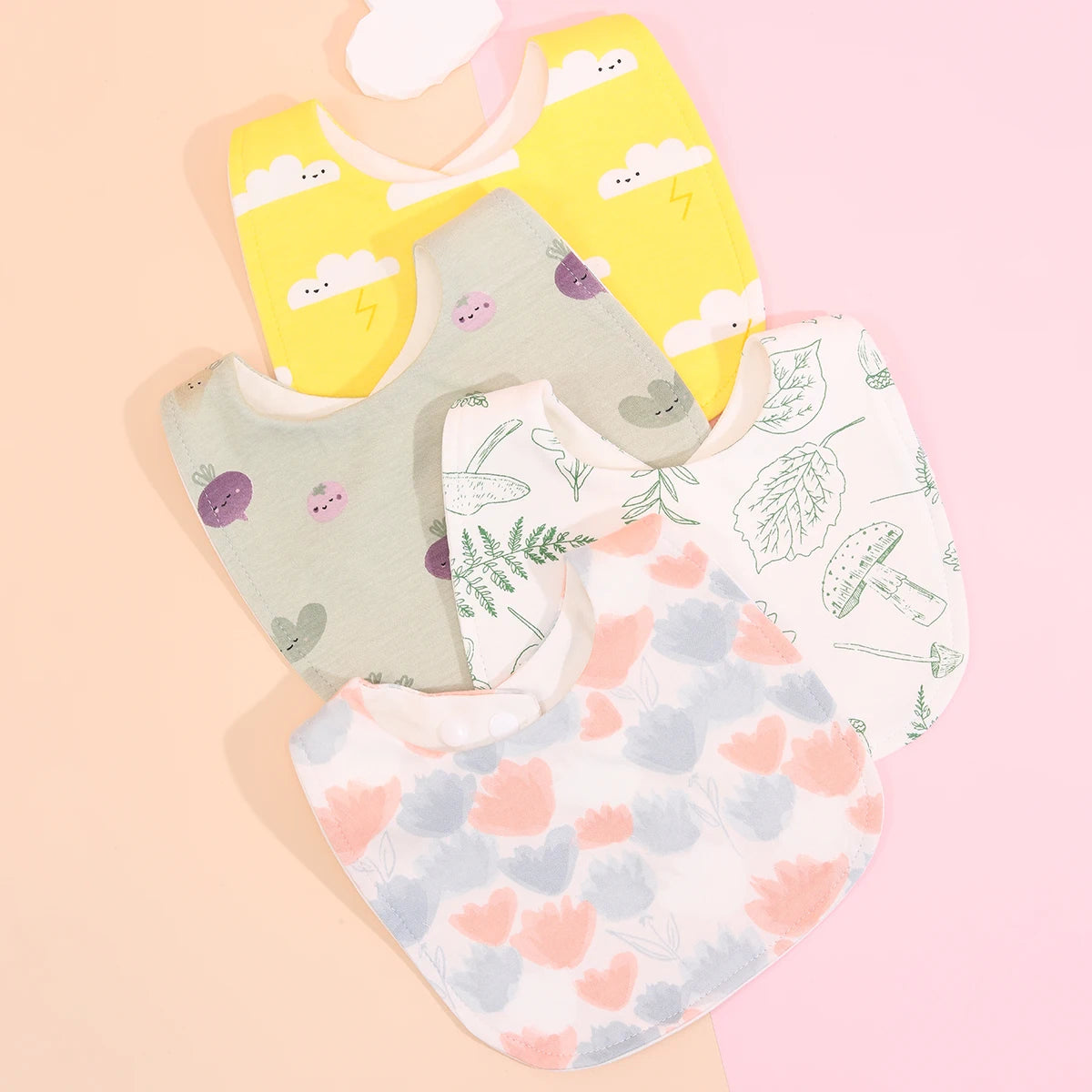 Lot de 4 bavoirs coton