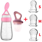 Safe Baby Spoon Bottle and Fruit Feeder Kit Baby Feeding Bottle Toddler Fresh Vegetable Fruit Pacifier Toddler Feeding Supplies