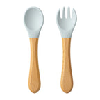 Set Cuillère & Fourchette Bébé en Silicone – Apprentissage des Repas
