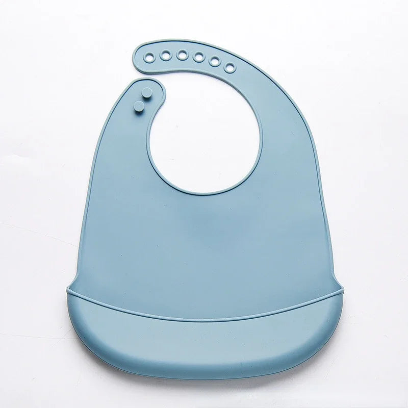 Bavoir Bébé en Silicone Imperméable & Réglable – Sans BPA