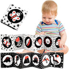 Soft Baby Books 3D Touch Feel High Contrast Cloth Book Sensory Early Learning Stroller Toys for Infant Toddler Gifts 0-12 Months
