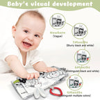 Soft Baby Books 3D Touch Feel High Contrast Cloth Book Sensory Early Learning Stroller Toys for Infant Toddler Gifts 0-12 Months