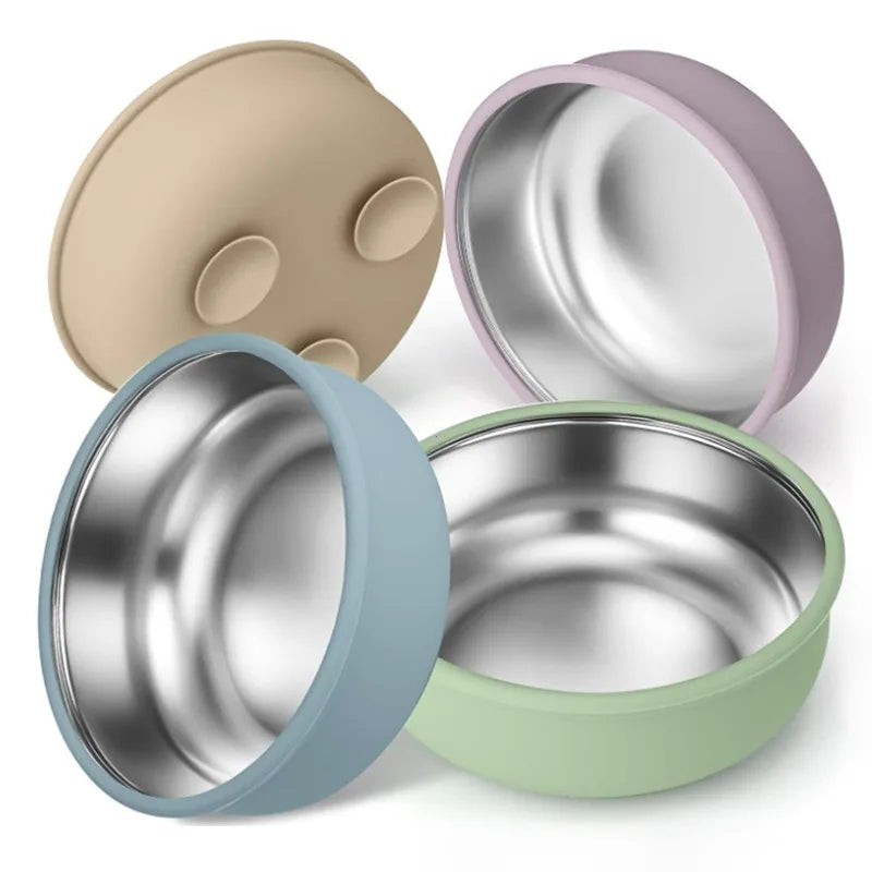 Bol Ventouse Silicone En Inox Détachable – Repas Bébé