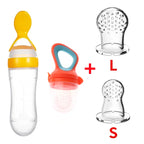 Safe Baby Spoon Bottle and Fruit Feeder Kit Baby Feeding Bottle Toddler Fresh Vegetable Fruit Pacifier Toddler Feeding Supplies
