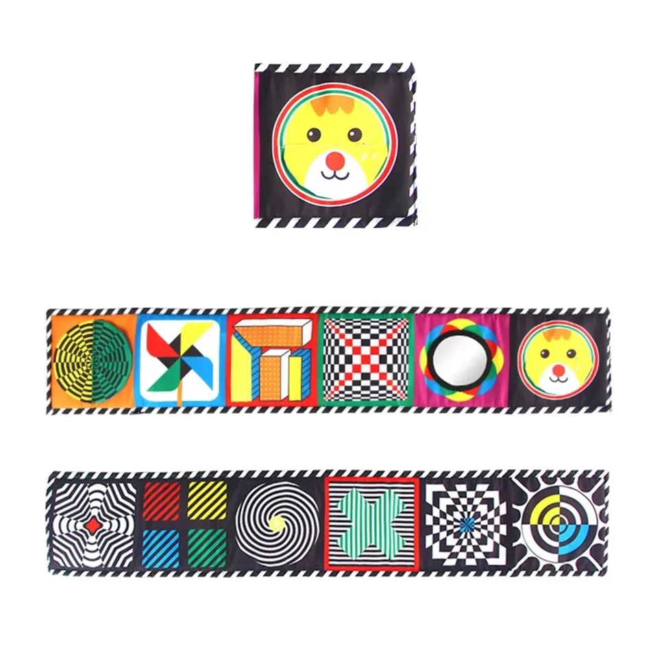 Baby Cloth Book High Contrast Baby Toys 0M+ Newborn Crib Toys Black and White Animal Sensory Cloth Books Montessori Toys