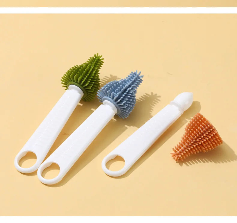 Set de 2 Brosses Biberon en Silicone Doux – Rotation 360°