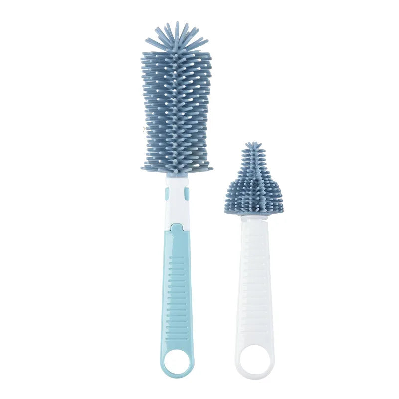 Set de 2 Brosses Biberon en Silicone Doux – Rotation 360°