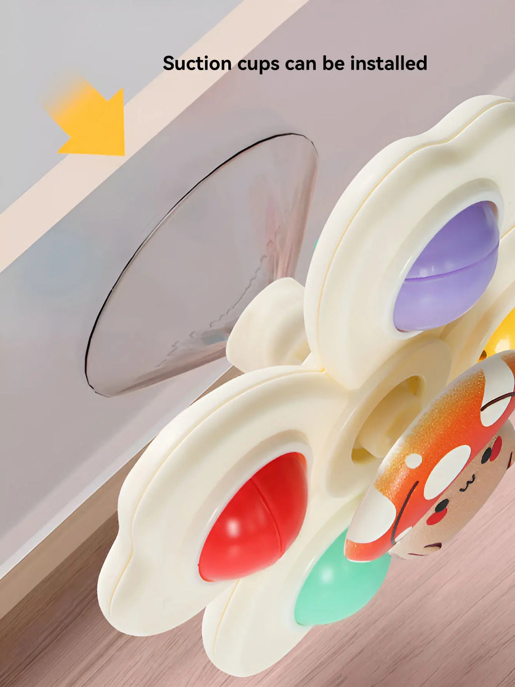 Suction wheel Fun rotating toy multi-scene playable compact portable suction adsorption smooth surface 3pcs