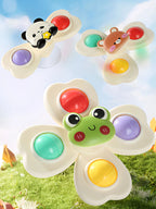 Suction wheel Fun rotating toy multi-scene playable compact portable suction adsorption smooth surface 3pcs