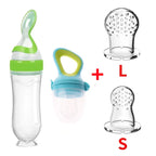 Safe Baby Spoon Bottle and Fruit Feeder Kit Baby Feeding Bottle Toddler Fresh Vegetable Fruit Pacifier Toddler Feeding Supplies