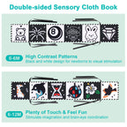 Baby Cloth Book High Contrast Baby Toys 0M+ Newborn Crib Toys Black and White Animal Sensory Cloth Books Montessori Toys