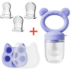 Baby Fruit Food Feeder & Mini Freezer Nibble Tray with Lid Breastmilk Popsicle Molds Silicone Infant Self Feeding Food Pacifier