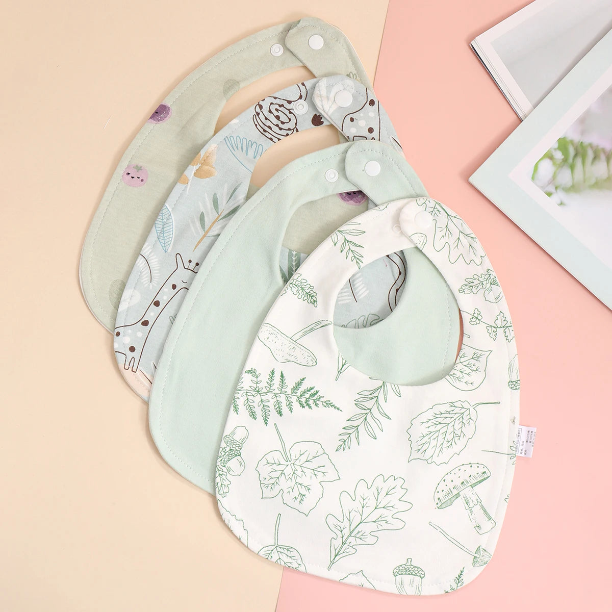 Lot de 4 bavoirs coton