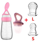 Safe Baby Spoon Bottle and Fruit Feeder Kit Baby Feeding Bottle Toddler Fresh Vegetable Fruit Pacifier Toddler Feeding Supplies