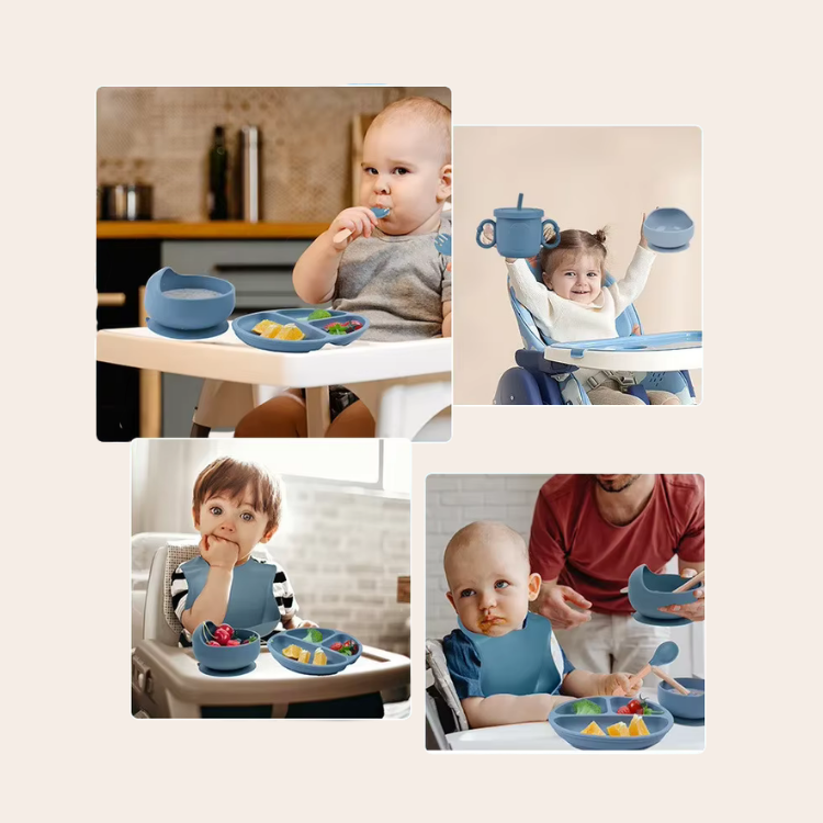 Set Repas Bébé Silicone 6 Pièces