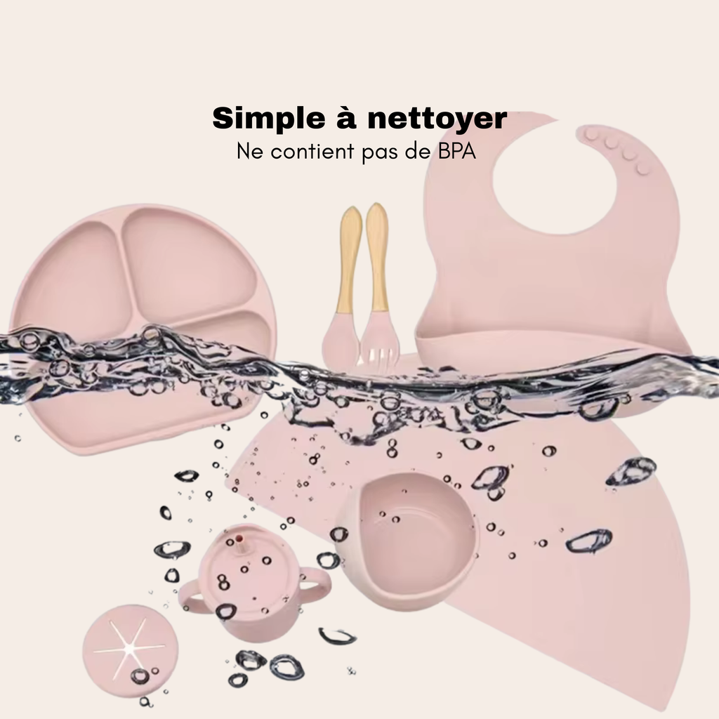 Set Repas Bébé Silicone 6 Pièces